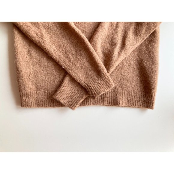 Aritzia BABATON Calvin Camel Tan Mohair Alpaca Knit Crew Neck Sweater, Size M - Picture 9 of 16